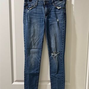Old Navy Women's Distressed Skinny Jeans - Blue